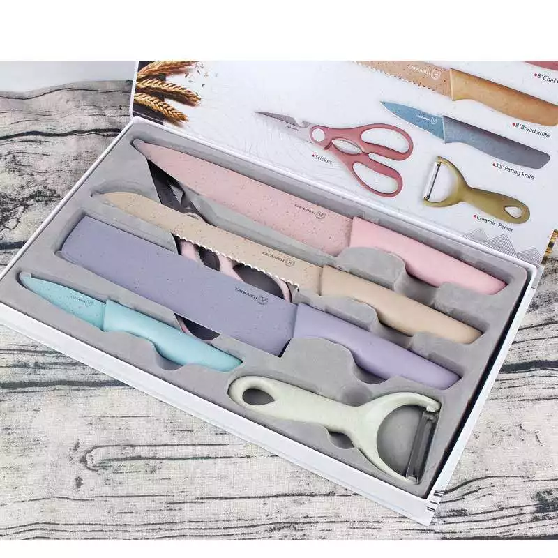 B.S.B 6 In 1 Evcrierh Corrugated knife Kitchen Knife Pisau Dapur KITCHEN KNIVES