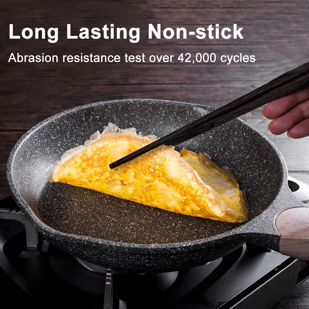 EETEE Granite Frying Pan Non Induction Cooker Cooking Pan Suitable for All Stoves