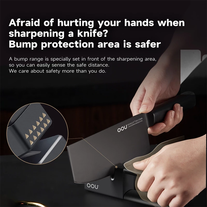 OOU 3-Stage Ceramic Stone Kitchen Knife Sharpener