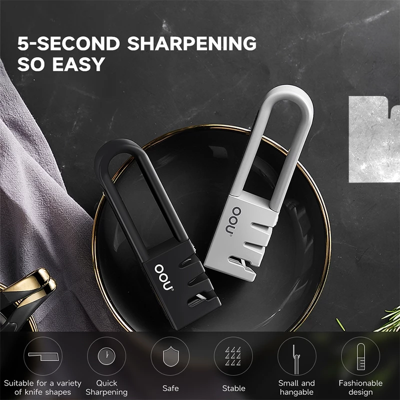 OOU 3-Stage Ceramic Stone Kitchen Knife Sharpener
