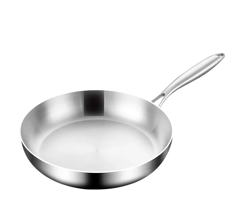 KORDISEN New 304 Stainless Steel Non-Stick Skillet Egg Fry Pan Wok For Gas Stove Top And Induction Cooker