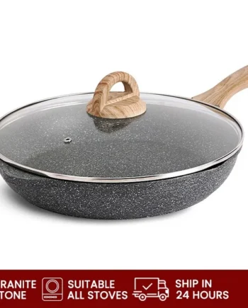 EETEE Granite Frying Pan Non Induction Cooker Cooking Pan Suitable for All Stoves