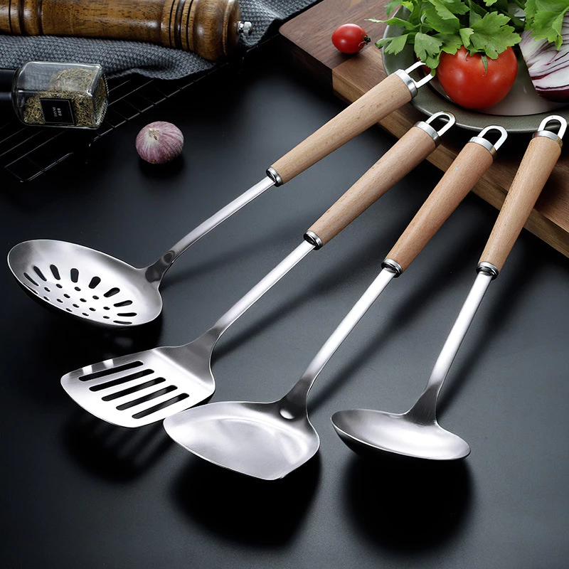 304 Stainless Steel Spatula Colander Ladle Household Kitchenware Frying Turner Shovel Kitchen Utensil