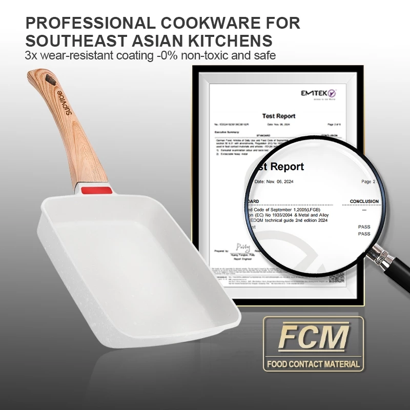 SUPVIBE 35CM Japanese Tamagoyaki Pan Non Stick Square Pan Fried Egg Pancake Frying Pan Breakfast Pan Suitable All Stove