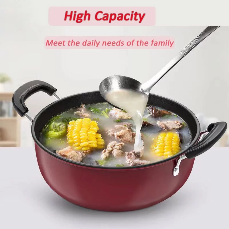 Soup Pot with Lid Non-Stick Wok Frying Pan Induction Cooker Thickened Stewpot Kitchenware