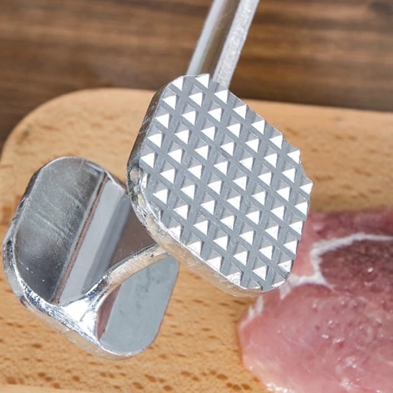 Portable Meat Steak Tenderizer Hammer Double Sided Aluminium Alloy Mallet Beater Cooking Pounder Kitchen Tool