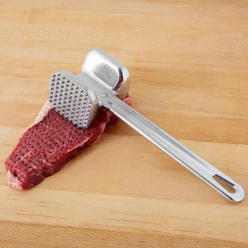 Portable Meat Steak Tenderizer Hammer Double Sided Aluminium Alloy Mallet Beater Cooking Pounder Kitchen Tool