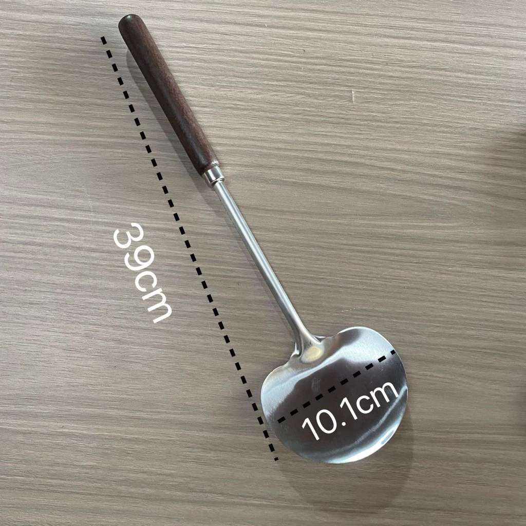 Walnut Handle Mushroom Spatula | 304 Stainless Steel & 300℃ Heat Resistant | Non-Scratch Kitchen Tool